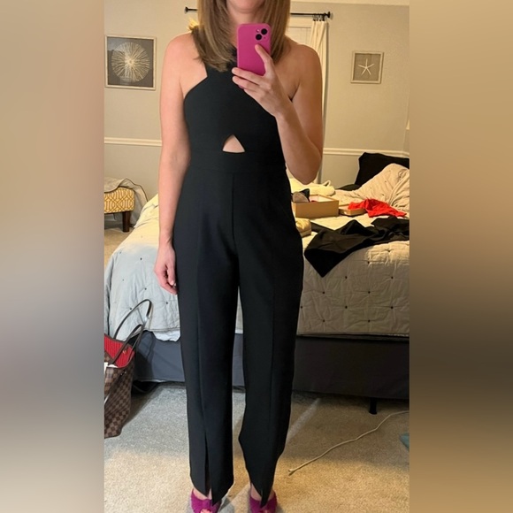 Abercrombie & Fitch Asymmetrical One-Shoulder Jumpsuit Size Medium Black‎ - Picture 9 of 9